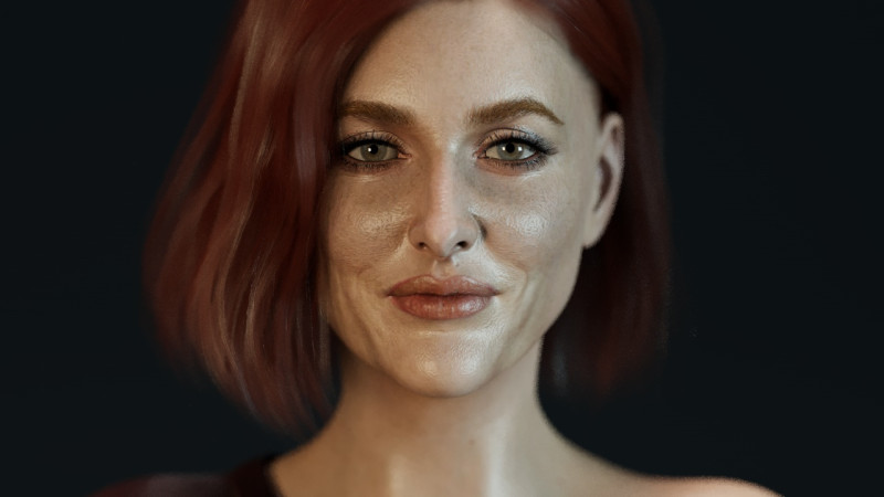 Gillian Anderson V2 3D Model .c4d .max .obj .3ds .fbx .stl .blend