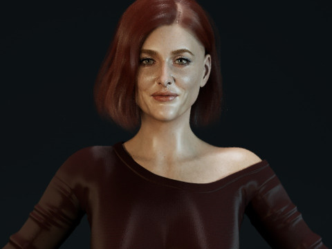 Gillian Anderson V2 3D Model