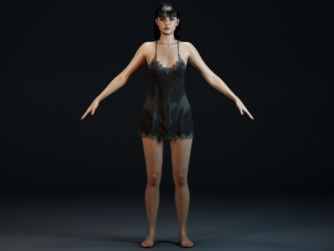 Krysten Ritter V 2 3D Model