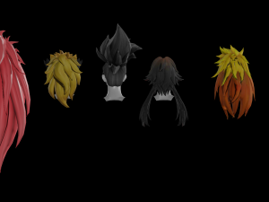 20 Stylized Male Hair Models Pack 1 - Low Poly Modèle 3D