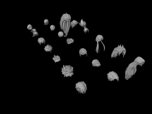 20 Stylized Male Hair Models Pack 1 - Low Poly Modèle 3D