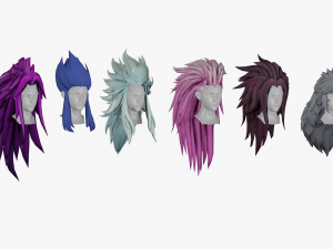 20 Stylized Male Hair Models Pack 2 - Low Poly Modèle 3D
