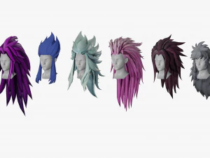 20 Stylized Male Hair Models Pack 2 - Low Poly 3D Model