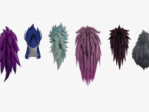 20 Stylized Male Hair Models Pack 2 - Low Poly Modèle 3D