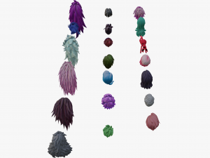 20 Stylized Male Hair Models Pack 2 - Low Poly Modèle 3D