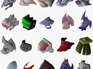 Omuz Zırhı Modelleri - D&uuml;ş&uuml;k Poli 3D Model