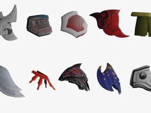 Shoulder Armor Models - Low Poly 3D Model