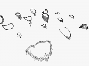 16 Low-Poly Necklace Models CG テクスチャ