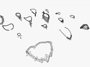 16 Low-Poly Necklace Models CG Textures