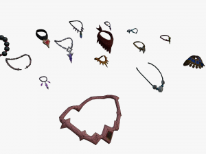 16 Low-Poly Necklace Models CG テクスチャ