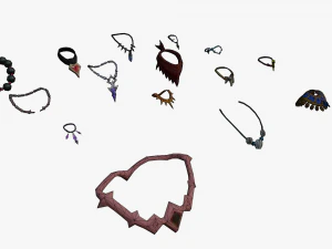 16 Low-Poly Necklace Models CG Textures