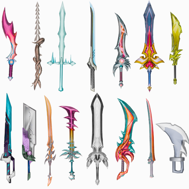 15 Stylized Sword Models Pack 1 - Low Poly 3D 모델 .c4d .max .obj .3ds .fbx .stl .blend 