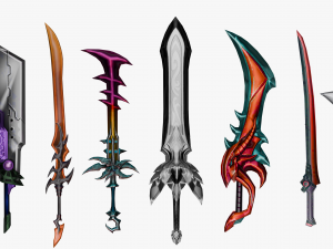 15 Stylized Sword Models Pack 1 - Low Poly 3D 모델