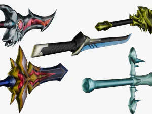 15 Stylized Sword Models Pack 1 - Low Poly 3D Model