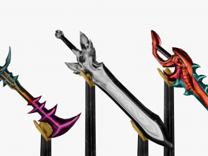 15 Stylized Sword Models Pack 1 - Low Poly 3D 모델