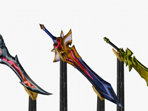 15 Stylized Sword Models Pack 1 - Low Poly 3D 모델