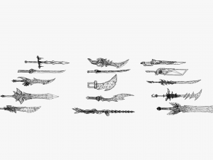 15 Stylized Sword Models Pack 1 - Low Poly 3D 모델