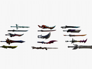 15 Stylized Sword Models Pack 1 - Low Poly 3D 모델