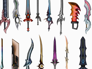 15 Stylized Sword Models Pack 2 - Low Poly 3Dモデル