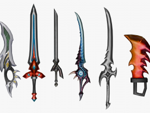 15 Stylized Sword Models Pack 2 - Low Poly 3D 模型