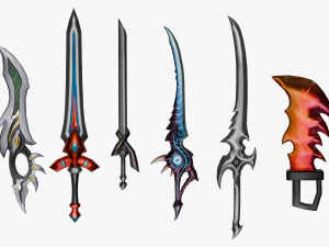 15 Stylized Sword Models Pack 2 - Low Poly 3D Model
