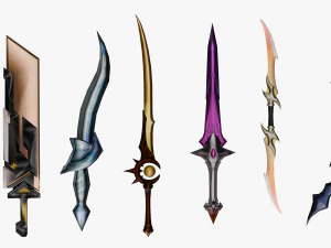 15 Stylized Sword Models Pack 2 - Low Poly 3D Model