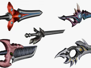15 Stylized Sword Models Pack 2 - Low Poly 3D Model