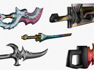 15 Stylized Sword Models Pack 2 - Low Poly 3D 模型