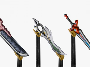 15 Stylized Sword Models Pack 2 - Low Poly 3D Model