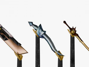 15 Stylized Sword Models Pack 2 - Low Poly 3D Model