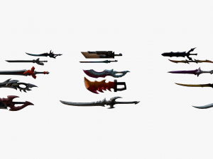 15 Stylized Sword Models Pack 2 - Low Poly 3D 模型