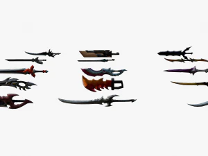 15 Stylized Sword Models Pack 2 - Low Poly 3D Model