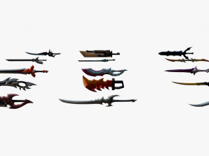 15 Stylized Sword Models Pack 2 - Low Poly 3D Model