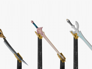 10 Stylized Sword Models Pack 3 - Low Poly 3D Model