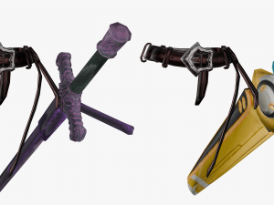10 Stylized Sword Models Pack 3 - Low Poly 3D Model