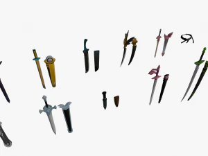 10 Stylized Sword Models Pack 3 - Low Poly 3D Model