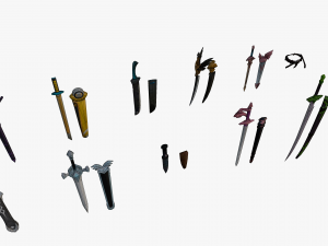 10 Stylized Sword Models Pack 3 - Low Poly 3D Model