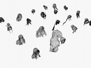 20 Stylized Female Hair Models Pack 2 - Low Poly 3D Model