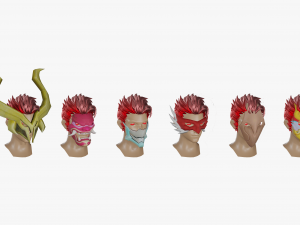 20 Stylized Mask Models Pack 1 - Low Poly 3D Model