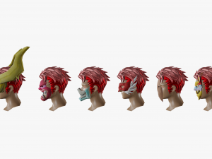 20 Stylized Mask Models Pack 1 - Low Poly 3D Model