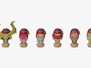 20 Stylized Mask Models Pack 1 - Low Poly 3D Model