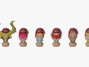 20 Stylized Mask Models Pack 1 - Low Poly 3D Model