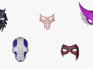 20 Stylized Mask Models Pack 1 - Low Poly 3D Model