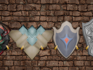20 STYLIZED SHIELD MODELS PACK 1 - LOW POLY MODEL Modelo 3D
