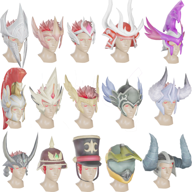 15 STYLIZED HELMET MODELS PACK 1 - Low Poly Model 3D .c4d .max .obj .3ds .fbx .stl .blend 