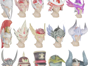 15 MODELLI DI CASCO STILIZZATI PACK 1 - Low Poly Modello 3D