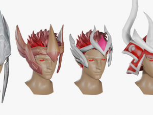 15 STYLIZED HELMET MODELS PACK 1 - Low Poly Model 3D