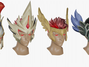 15 STYLIZED HELMET MODELS PACK 1 - Low Poly Model 3D