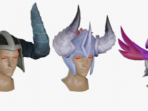 15 STYLIZED HELMET MODELS PACK 1 - Low Poly Model 3D