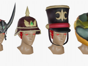 15 STYLIZED HELMET MODELS PACK 1 - Low Poly Model 3D